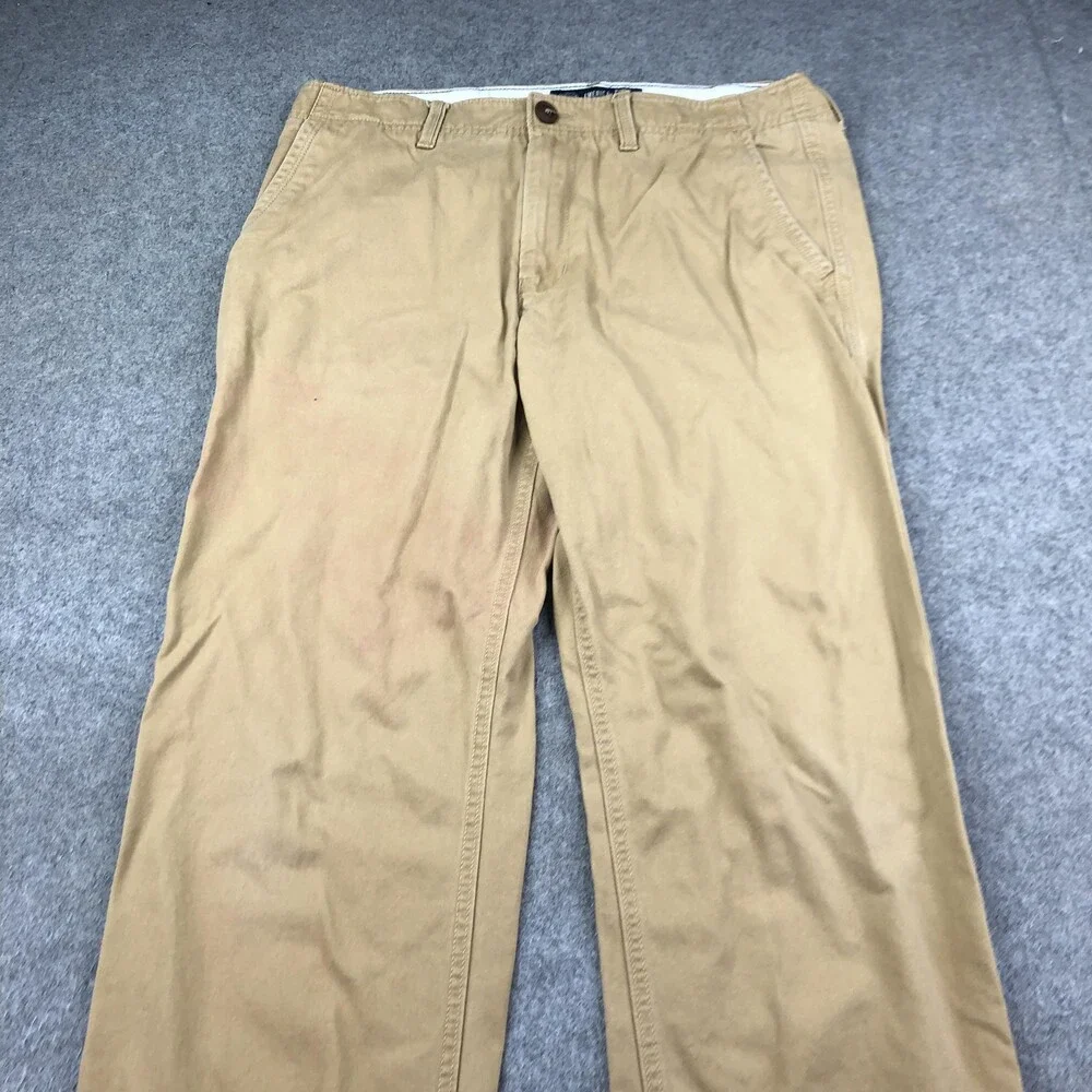American Eagle Outfitters Pants Mens 33x34 Beige Chino Relaxed Straight Casual